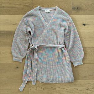 NWOT Never Fully Dressed wrap mini dress in rainbow knit